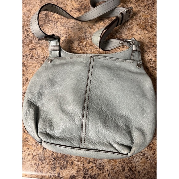 Fossil‎ Leather Crossbody Bag Turn Lock Key Charm Light Green Shoulder Purse - Picture 6 of 10